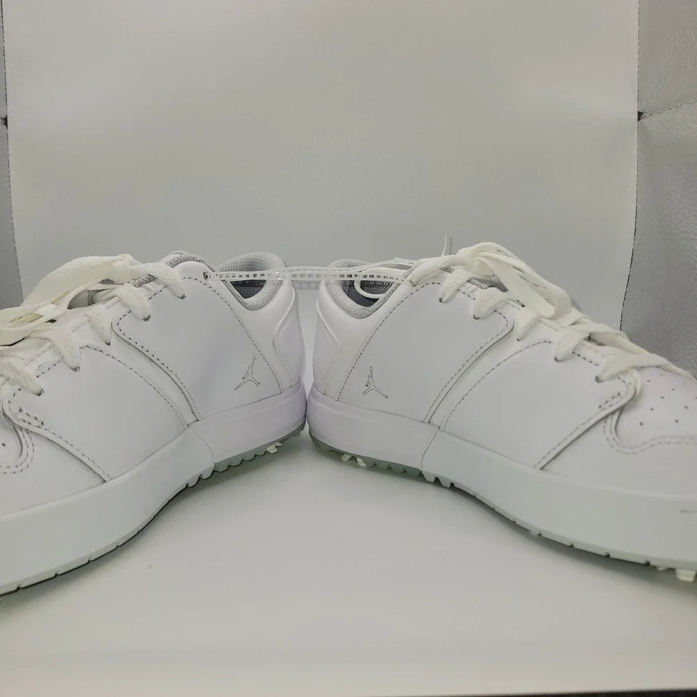 Nike Jordan ADG 5 Golf Shoes Triple White Leather Spikes FZ4153-100 Mens 9.5